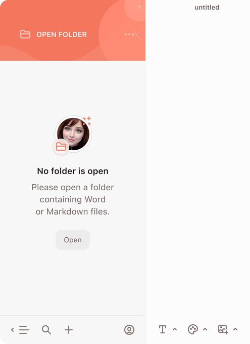 Open a folder and start writing